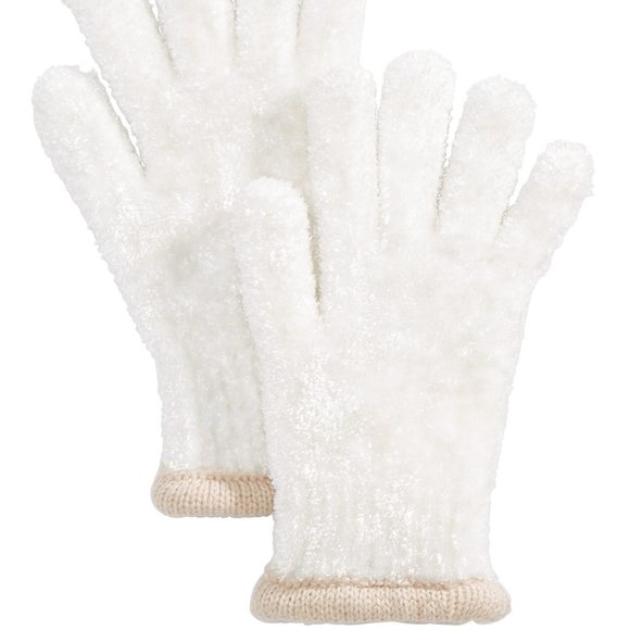 Charter Club Soft Chenille Knit Gloves Ivory - Picture 2 of 5